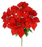 Kerstboeket van kerstster, 50 cm, rood, Poinsettia, adventsster, kunstmatig kerstster, boeket, X'Mas, kerstdecoratie, kerstbloem, bloemen, kunstbloem, bloemendecoratie, middenstukken, decoratieve