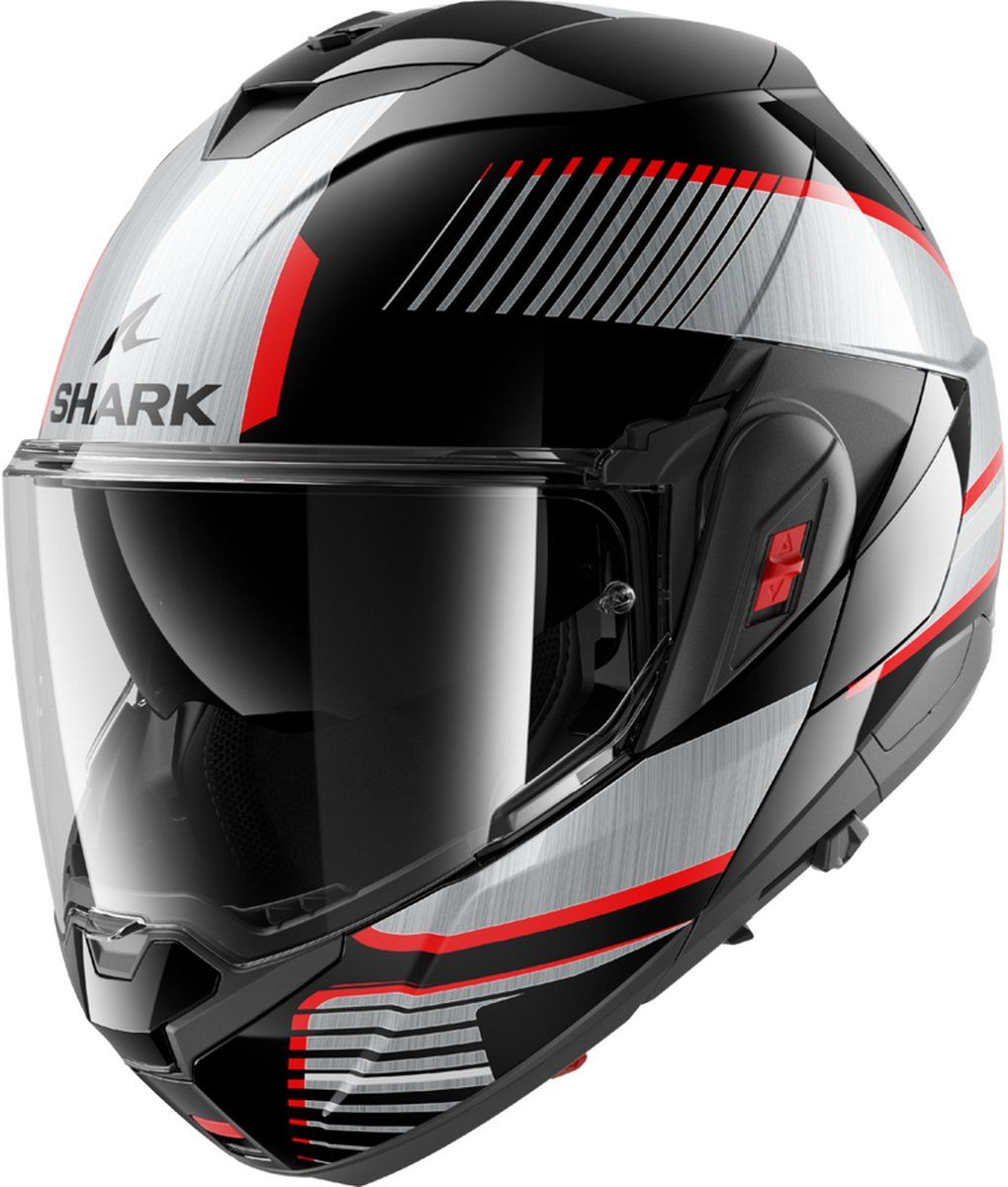 SHARK Oxo Sikter Zwart Chrome Zilver KUS Systeemhelm