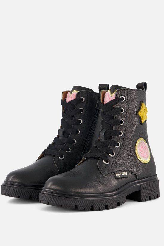 Muyters Veterboots zwart Leer - Maat 27 - Kinderschoenen
