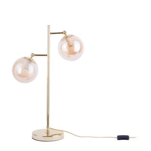 Leitmotiv Shimmer Tafellamp - bruin, geel - metaal - goudkleurig