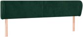 vidaXL Hoofdbord met randen 203x23x78/88 cm fluweel donkergroen