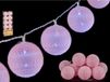 Krist+ 2x lichtsnoer 10 LED balletjes - lichtroze - 150 cm - kunststof - batterij