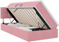 vidaXL Opbergbed met hoofdeinde Roze 90 x 200 cm Fluweel