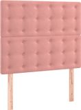vidaXL Hoofdbord Roze Fluweel 90x5x118/128 cm
