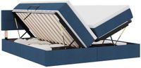 vidaXL LED-opbergbed met matras, Blauw, 180 x 200 cm, Stof