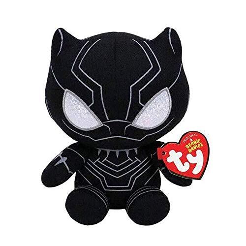 TY 41197 Marvel Black Panther Pluche, zwart/grijs/zilver