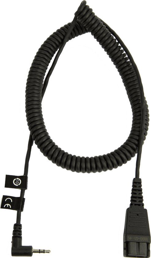Jabra QD-2,5mm jack (curl) - 2.5mm Jack - Black