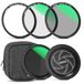 NEEWER 67 mm magnetische filterset, CPL+ND variabel 2-32 + diffuser zwart 1/4 + lensdop + adapterring