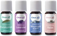 Clean Air Optima Etherische olie Box - 4 x 10 ml - Eucalyptus, Lavendel, Sandelhout, Dennen