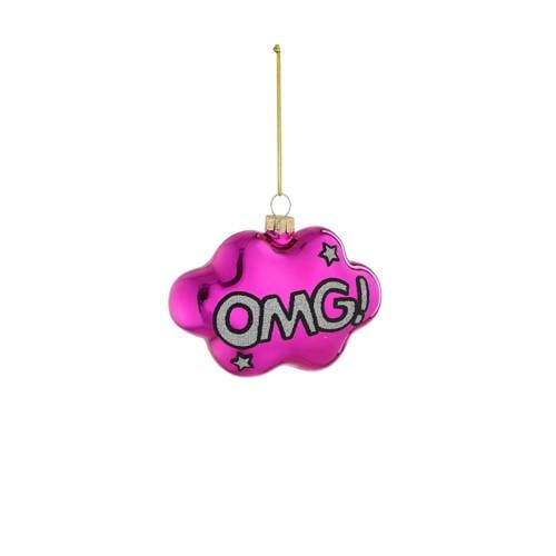 Mica Decorations kerstornament OMG - glas - paars