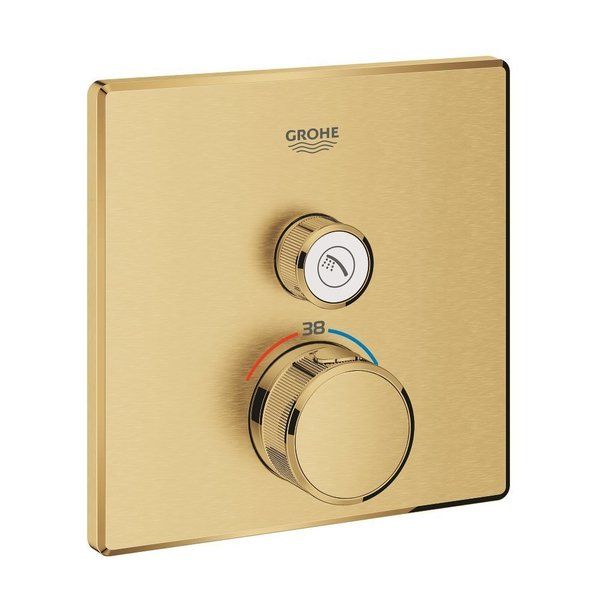 GROHE Grohtherm SmartControl afbouwdeel v. inbouwkraan thermostatisch vierkant brushed cool sunrise 29123GN0