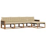 vidaXL Buiten bank set 5 st Natuurlijk en Beige