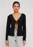 Urban Classics Ladies Mesh Cardigan Zwart Polyamide