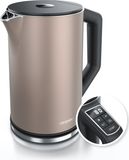 Arendo waterkoker met temperatuurinstelling van 40°C tot 100°C, 1,5 liter, 2200W, roestvrij staal, beige