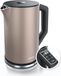 Arendo waterkoker met temperatuurinstelling van 40°C tot 100°C, 1,5 liter, 2200W, roestvrij staal, beige