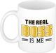 Bellatio Decorations Cadeau mok voor je baas - goud - grappig - keramiek - 300 ml