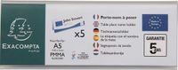 Exacompta 10x Pak van 5 naamhouders 210x75mm (A5 geplooid) horizontaal Office kristalhelder - Transparant - 85358D