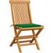 Maison Exclusive - Chaises pliantes avec coussins verts, lot de 4, bois massif teck