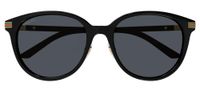 Gucci GG1452SK Lunettes de Soleil Femme Noir Rondes Gris 55mm