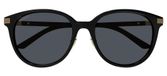 Gucci GG1452SK Lunettes de Soleil Femme Noir Rondes Gris 55mm