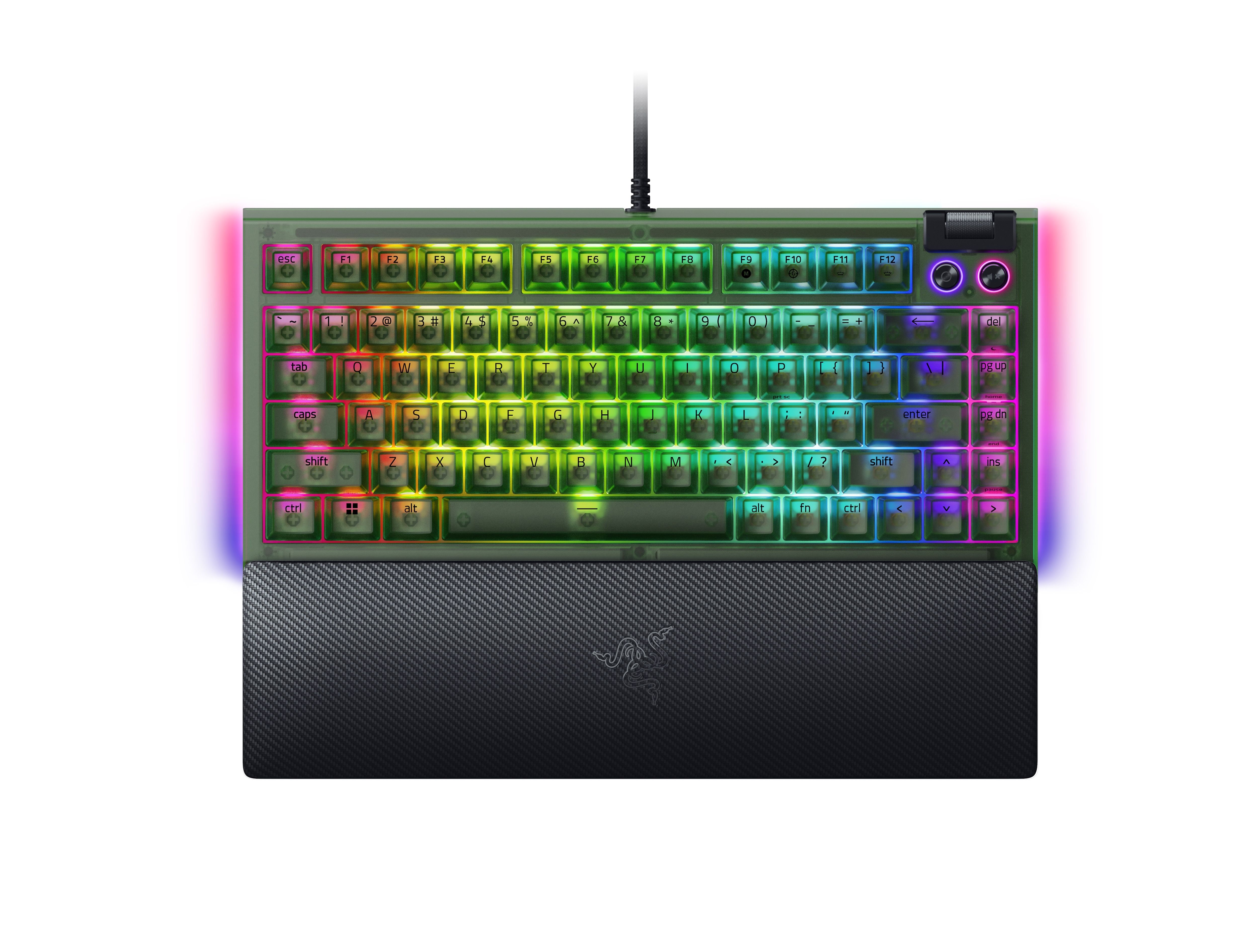 Razer BlackWidow V4 75% - Mechanisch Gaming Toetsenbord - RGB - Qwerty - Phantom Green Edition
