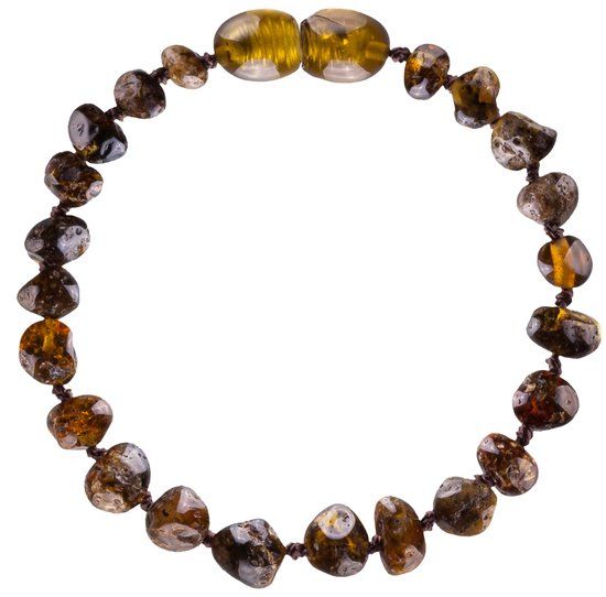 Wild Sun Barnsteen Armband - Baltische Barnsteen - 19 cm - Dark Green