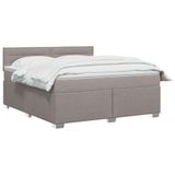 vidaXL Boxspringbed met matras, taupekleurig, 140 x 200 cm, met stoffen bekleding