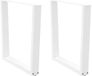 Pieds de table 2 pcs forme en V 90x(72-73,3) cm acier blanc