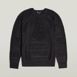 G-STAR 3D biker r knit Heren Trui - dk black/asfalt