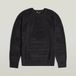 G-STAR 3D biker r knit Heren Trui - dk black/asfalt