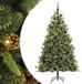 vidaXL Artificiële scharnierende kerstboom met dennenappels groen 210 cm