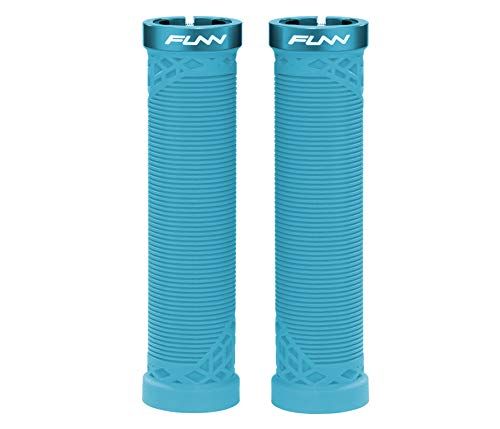 Funn Hilt Mountainbike Handvatten met single lock-on klem – Fietshandvatten met 22 mm binnendiameter en uniek patroon, geschikt voor MTB en BMX (Turkoois)