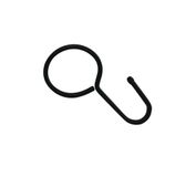 GARDINIA touwhaken voor kabelspansets, met ring, voor gordijnen, metaal, mat-zwart, 20 stuks