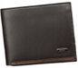 Portefeuille pour homme en similicuir - Compact - Marron - Sans fermeture - Sac cadeau