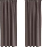 vidaXL Blackout Gordijnen met Ringen 2 st Donkerbruin 260 x 140 cm