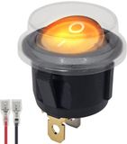 ProRide Interrupteur à bascule MARCHE-ARRÊT KCD2-220 - avec capuchon de protection et câble de connexion - Rond - 3 broches - 250V/6A - Orange