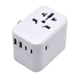 Welly Reisadapter Wereldwijd, universele reisadapter, universele stekkeradapter met 2 USB en 3 Type-C poorten, reisstekker voor Duitsland, Engeland, VS, Australië en meer dan 224 landen
