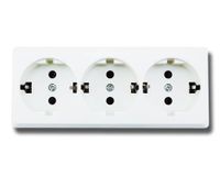 Blendend Duits opbouwstopcontact 3-voudig wit