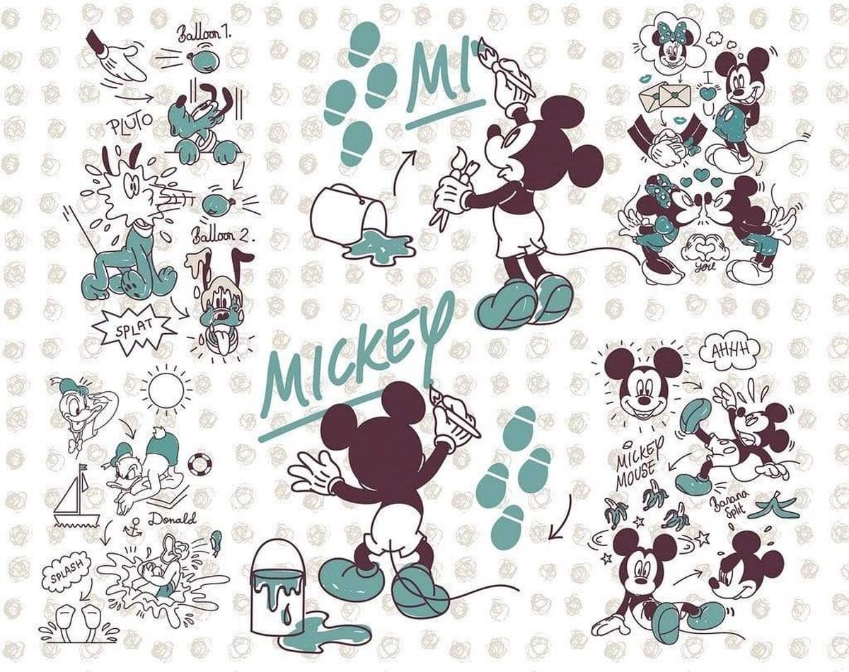 KOMAR Mickey and Friends Vlies Fotobehang 350x250cm 7-banen
