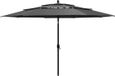 vidaXL Parasol 3-laags met aluminium paal 3,5 m antracietkleurig
