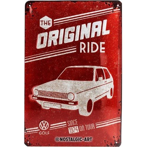 Nostalgic Art VW Golf - The Original Ride Metalen wandbord 20x30 cm - 4036113222127