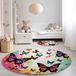 Tapis rond 60 cm avec dessous antidérapant et imprimé coloré