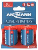 Ansmann Pile Alcaline Mono D, LR20, 1,5V, pack de 2 pièces dans un blister en carton