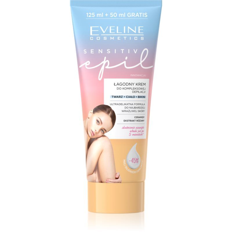 Eveline Cosmetics EVELINE Sensitive Epil Łagodny Krem Do Kompleksowej Depilacji 175ml