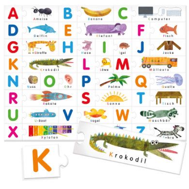 Headu Leren Puzzel Voelen ABC Montessori - 8059591423257