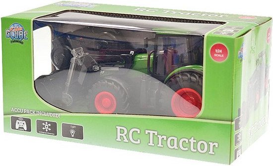 Kids Globe RC Tractor 2.4GHZ Met Licht En Frontlader 27cm Groen