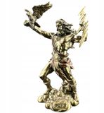 Veronese Design 4 3/8 Zeus Dieu grec du ciel tenant un éclair sculpture en résine peinte à la main