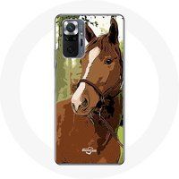 Maniacase Etui voor Xiaomi Redmi Note 10 Pro Quarter Horse bruin paardenrace
