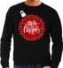 Bellatio Decorations Foute Kersttrui / sweater - grote kerstbal - Merry Christmas - zwart voor heren - kerstkleding / kerst outfit S