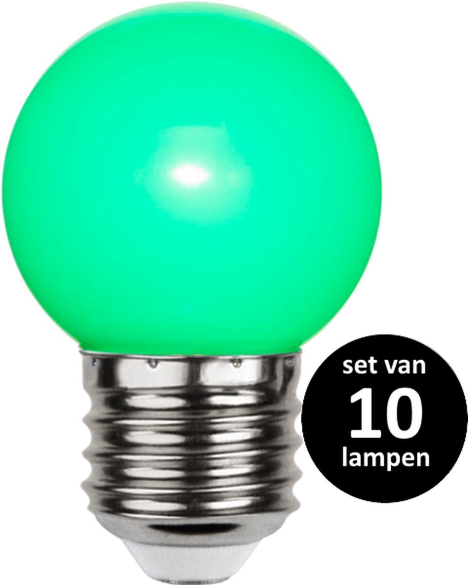 Star Trading Groene lamp voor prikkabel - 1Watt- E27 - set van 10